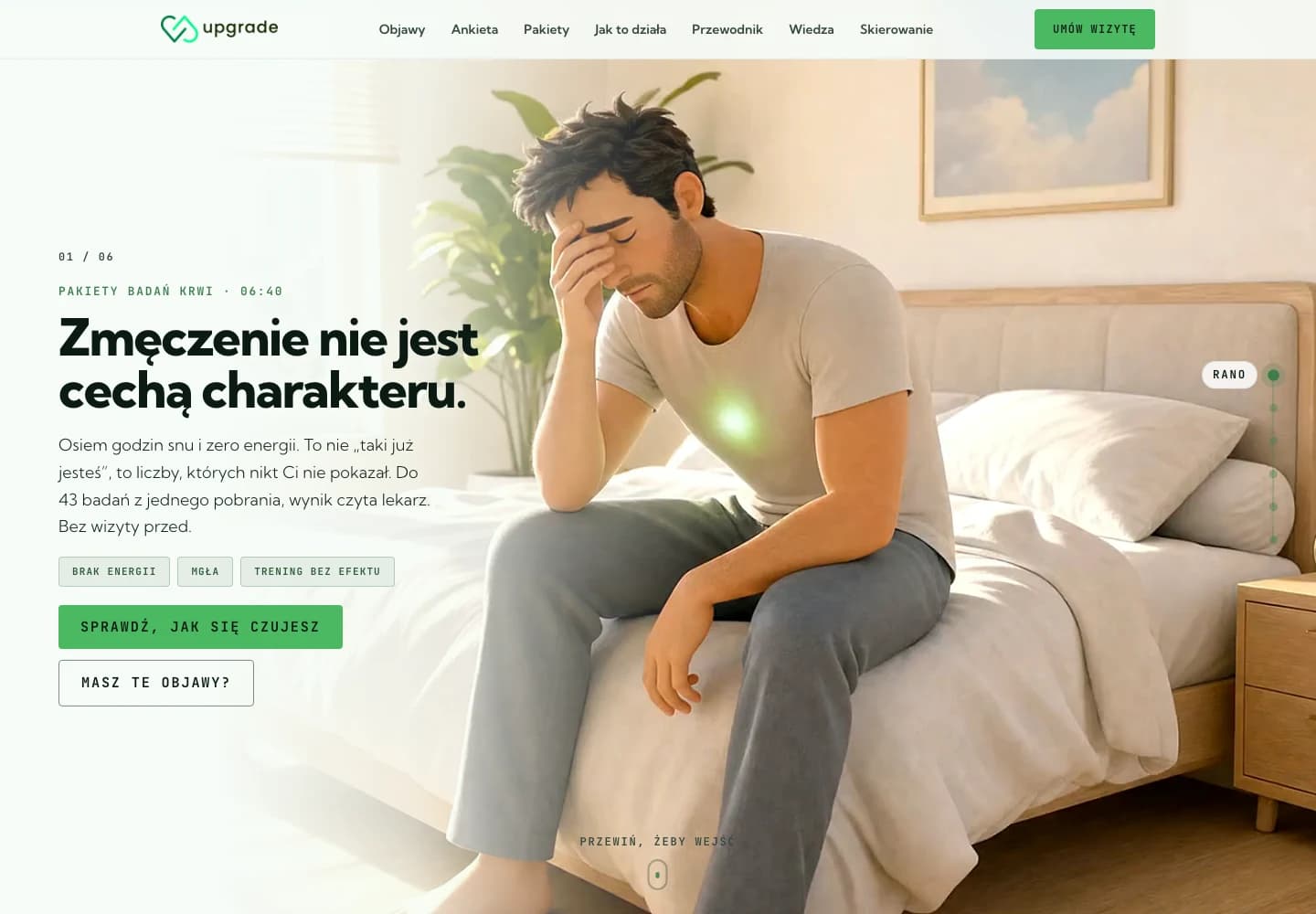 Zrzut strony Upgrade Yourself: wejście do pakietów profilaktyki